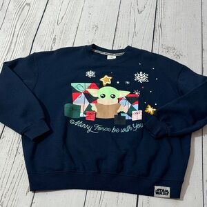 Star Wars Dark Blue Holiday Sweatshirt Size S
